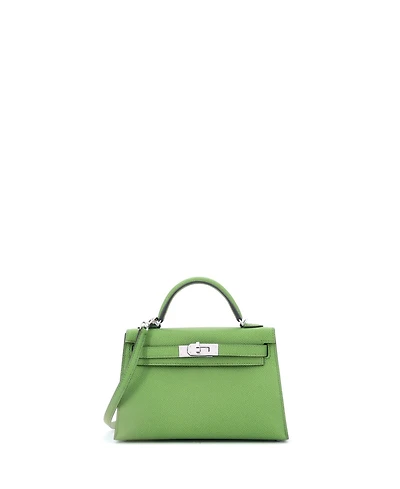 Pre-Owned Hermes Kelly Handbag Epsom with Palladium Hardware
