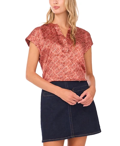 Vince Camuto Women's V-Neck Front Placket Blouse