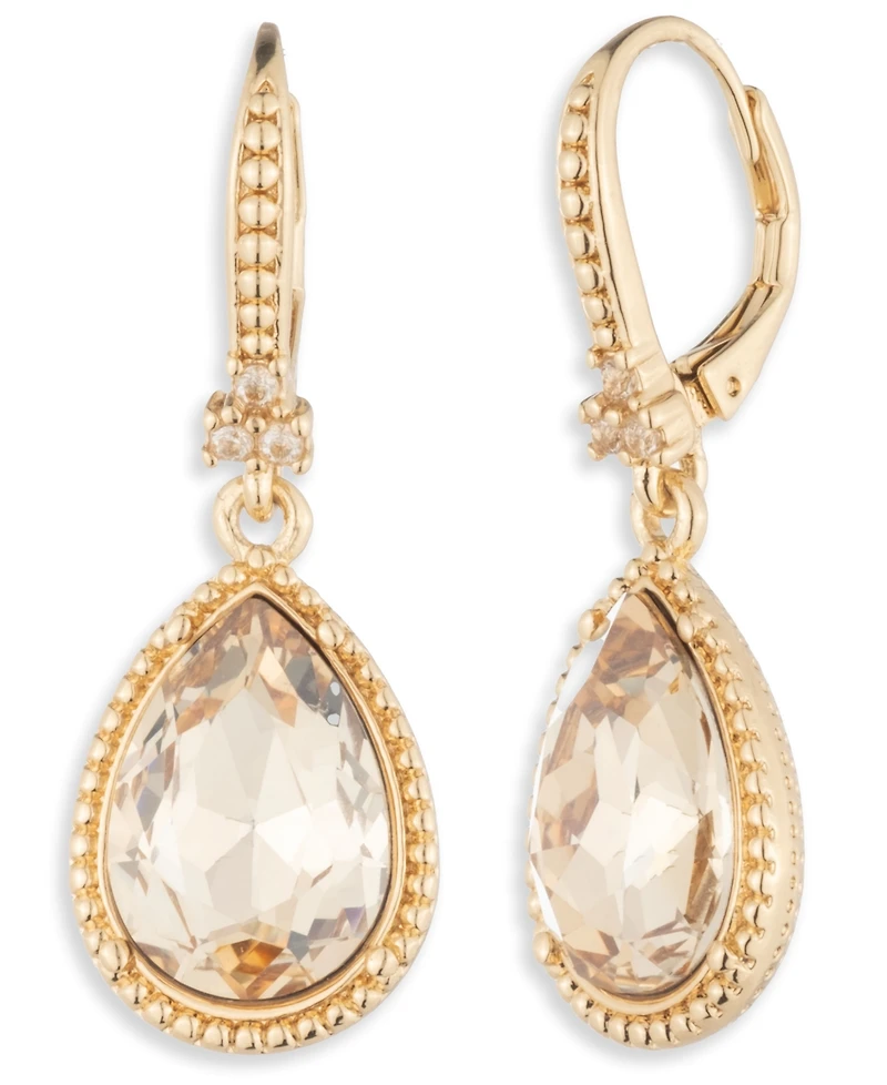 Marchesa Glass Faceted Stone Teardrop Earrings