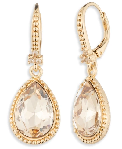 Marchesa Glass Faceted Stone Teardrop Earrings
