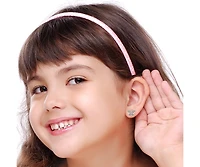 Chanteur Girls /Girl/Butterfly Mulit-color Crystal White Gold Palladium Plating Screwstud Earring