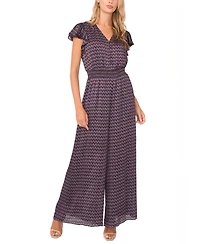 Vince Camuto Women's Button-Front Smocked Waist Jumpsuit