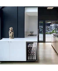 Cowsar 26 Bottle 3.2cu.ft Wine Cooler/Beverage Refrigerator Compact Wine Cellar with Glass Door Adjustable Temperature Control for Bar/Home/Office Fre