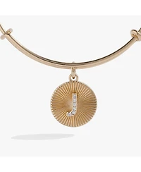 Alex and Ani Pave Starburst Texture Initial Bangle Bracelet J
