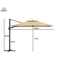 Casainc 11 Ft Square Cantilever Patio Umbrella