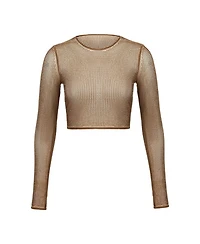 Nocturne Women's Embellished Tulle Crop Top