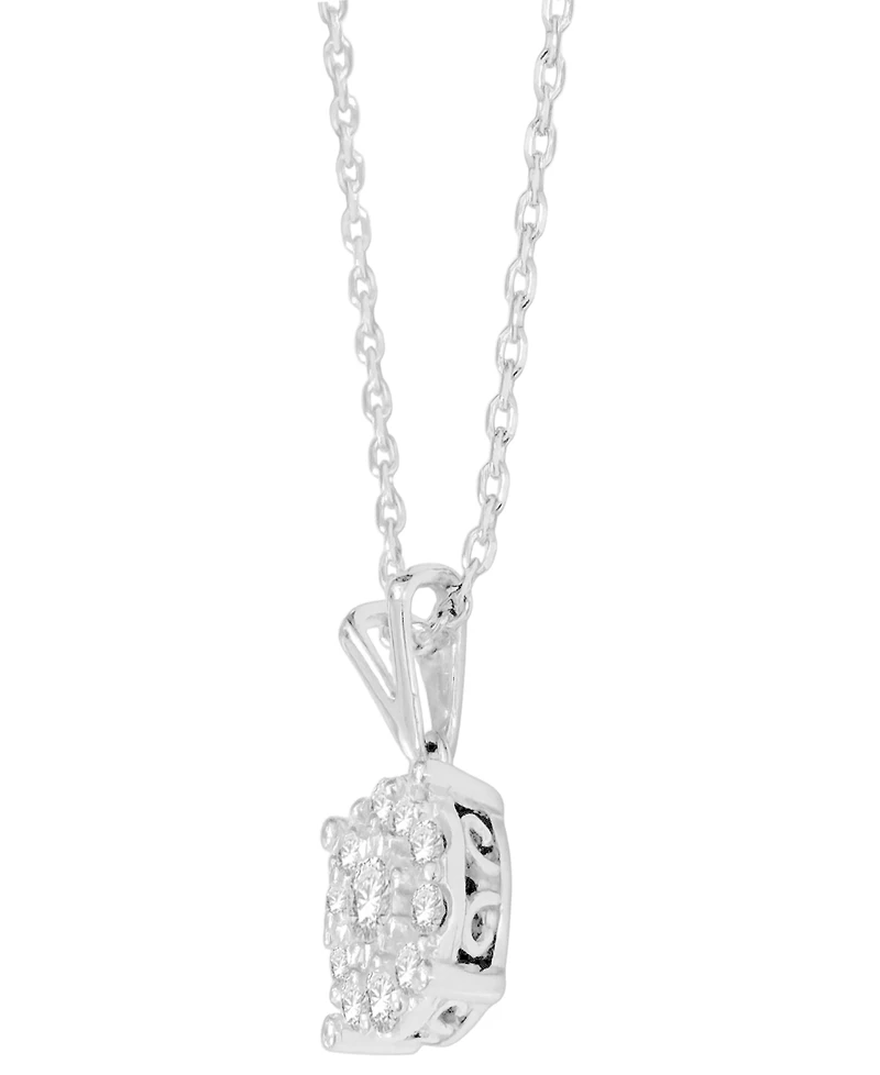 Macy's Diamond Pendant Necklace (1/4 ct. t.w.) in Sterling Silver