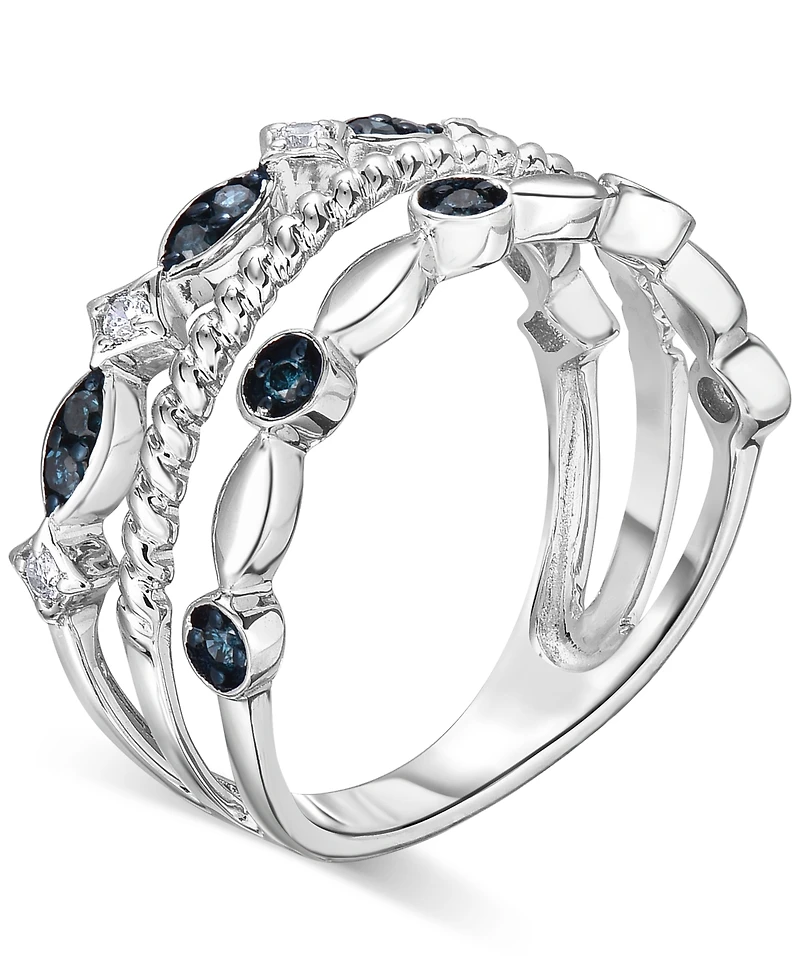 Macy's Blue Diamond Ring (1/4 ct. t.w.) in Sterling Silver