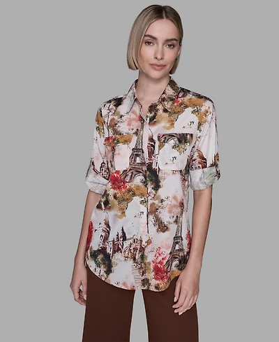 Karl Lagerfeld Paris Women's Print Top