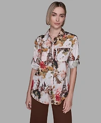 Karl Lagerfeld Paris Women's Print Top