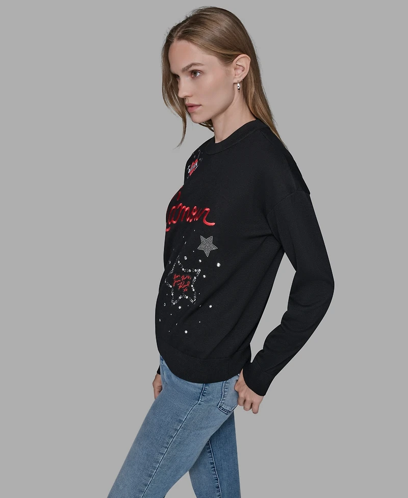 Karl Lagerfeld Paris Women's Embellished Sweater
