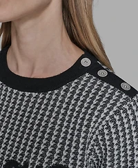 Karl Lagerfeld Paris Women's Amour Script Crewneck Sweater