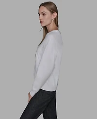 Karl Lagerfeld Paris Women's Cool Choupette Crewneck Sweater