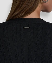Dkny Jeans Women's V-Neck Boxy Cardigan Sweater