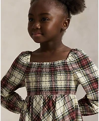 Polo Ralph Lauren Girls 2T-6X Plaid Pattern Ruffled Dress