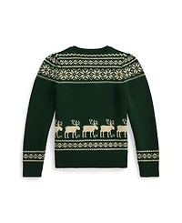 Polo Ralph Lauren Girls 2T-6X Reindeer Long Sleeve Cardigan