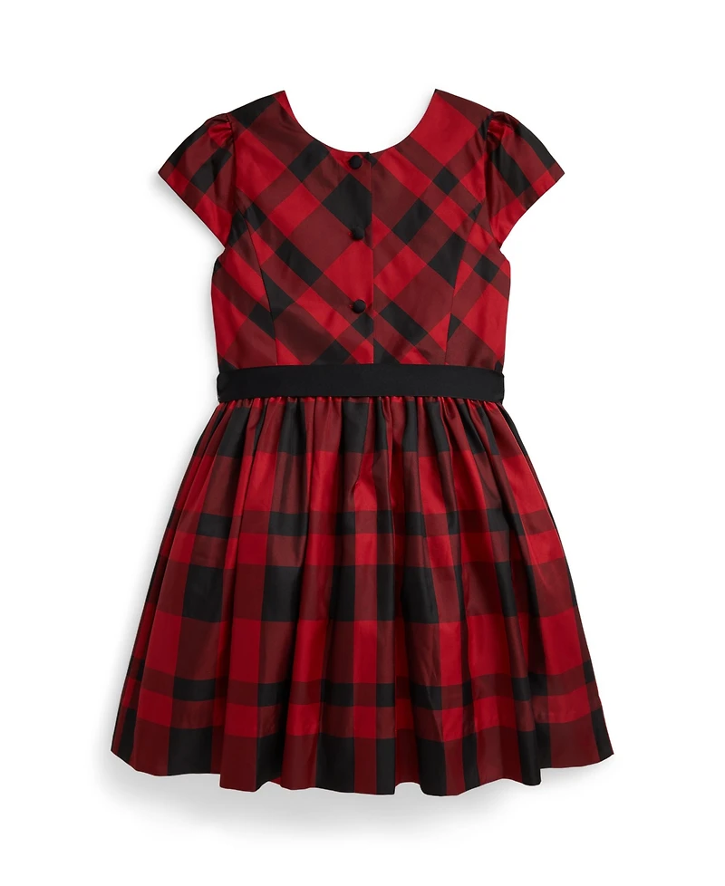 Polo Ralph Lauren Girls 7-16 Short Sleeves Plaid Taffeta Dress