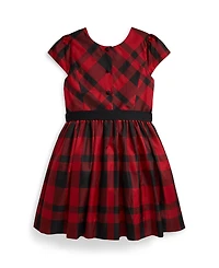 Polo Ralph Lauren Girls 7-16 Short Sleeves Plaid Taffeta Dress
