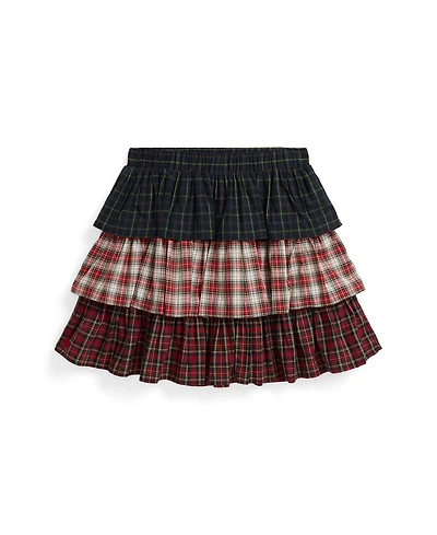 Polo Ralph Lauren Girls 7-16 Plaid Tiered Poplin Skirt