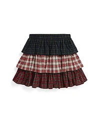 Polo Ralph Lauren Girls 7-16 Plaid Tiered Poplin Skirt