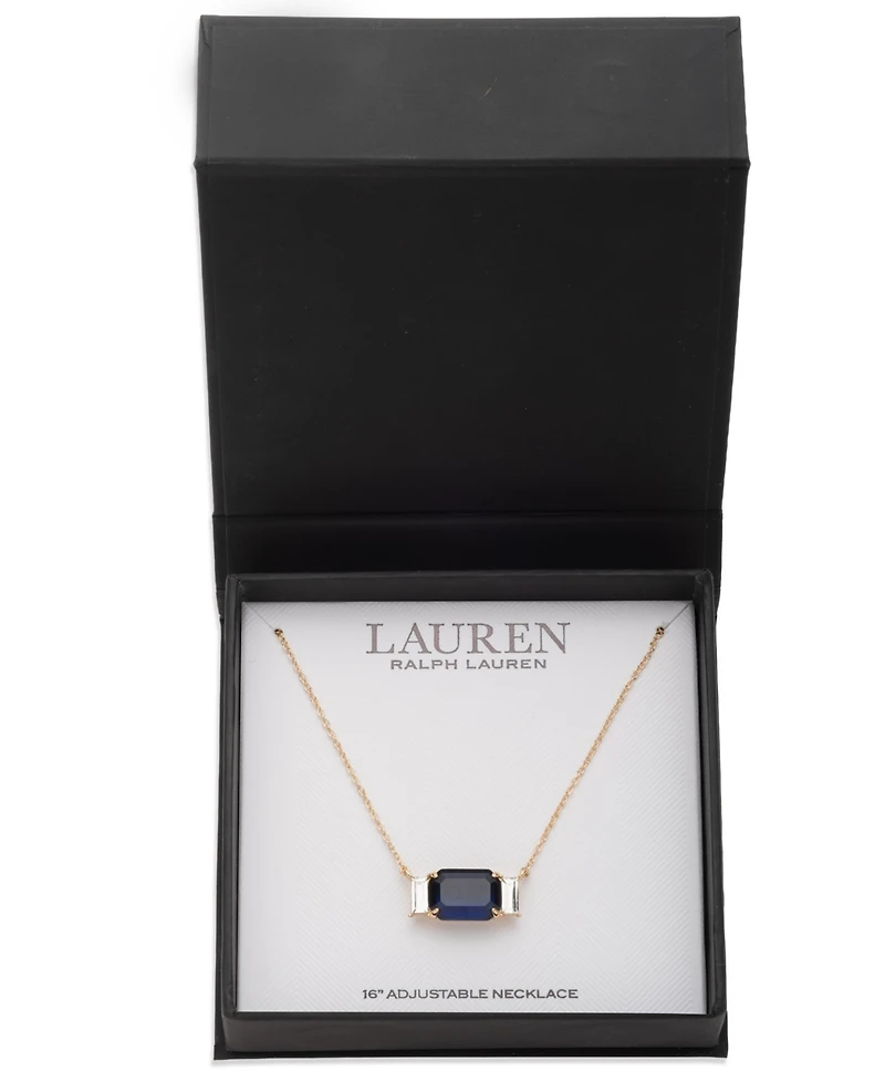 Lauren Ralph Glass Stone Pendant Necklace