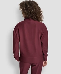 Dkny Women's Tech Ottoman Half-Zip Mock Neck Sweatshirt