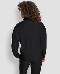 Dkny Women's Tech Ottoman Half-Zip Mock Neck Sweatshirt