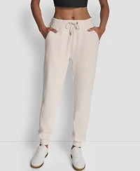 Dkny Women's Tech Ottoman Cuffed High Rise Joggers
