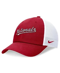 Nike Men's Red Washington Nationals Wordmark Adjustable Trucker Hat