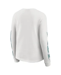 Wear by Erin Andrews Women's White Philadelphia Eagles Graphic Waffle Long-Sleeve T-Shirt