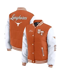 Wear by Erin Andrews Women'sBurnt Orange Texas Longhorns Varsity Puffer Jacket
