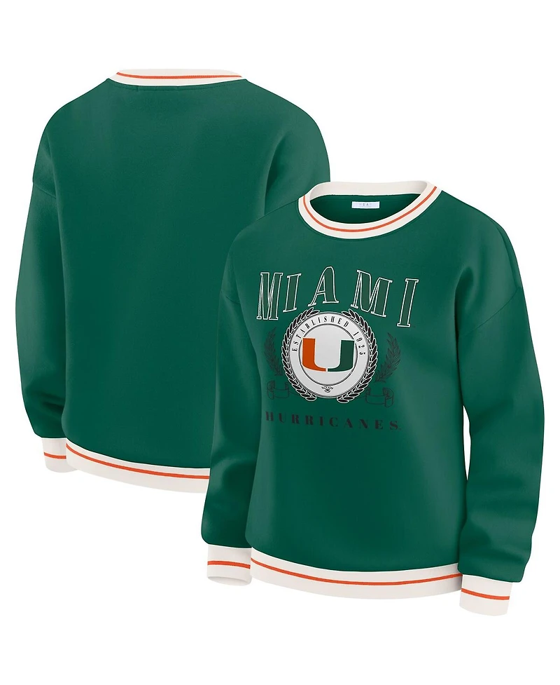 Wear by Erin Andrews Women'sGreen Miami Hurricanes Seal Sweatshirt