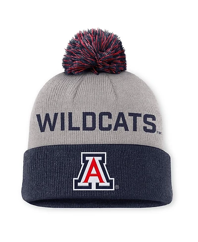 Nike Men's Gray/Navy Arizona Wildcats Primetime Peak Cuffed Pom with Knit Hat