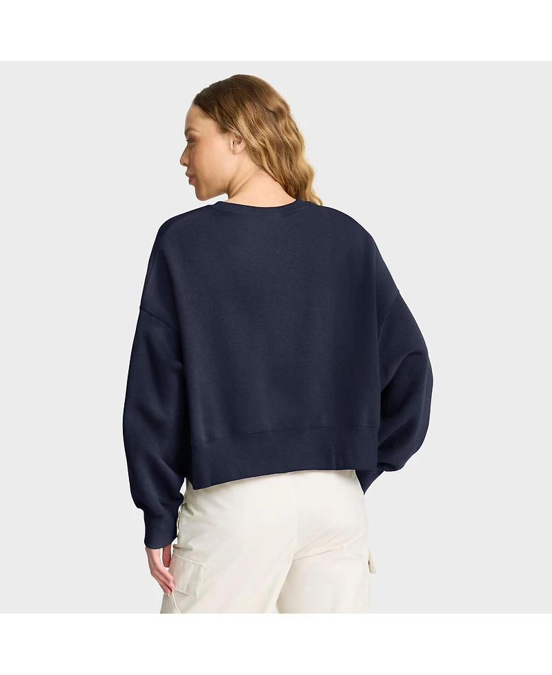 Nike Women'sNavy West Virginia Mountaineers Oversized Phoenix Arch Pullover Sweatshirt