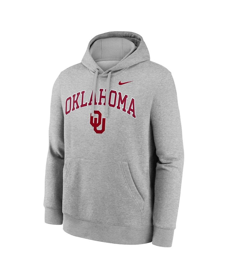 Nike Men's Gray Oklahoma Sooners Club Fleece Arch Pullover Hoodie