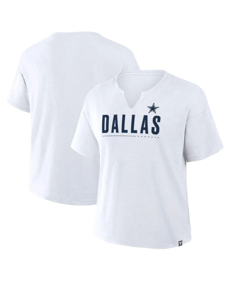 Fanatics Women's White Dallas Cowboys Redzone Slub Boxy T-Shirt