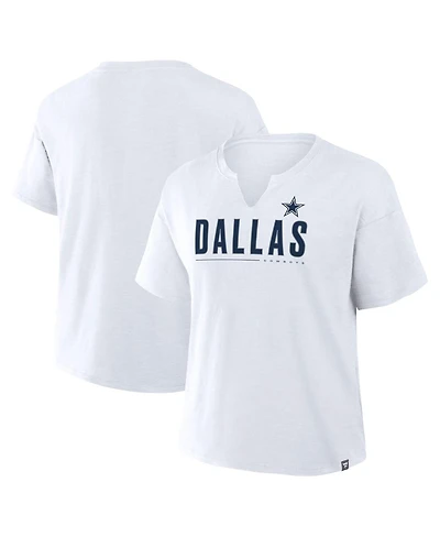 Fanatics Women's White Dallas Cowboys Redzone Slub Boxy T-Shirt