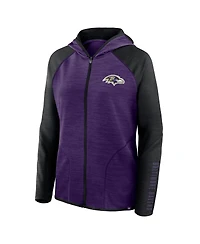 Fanatics Women's Purple/Black Baltimore Ravens Redzone End Around Pass Raglan Full-Zip Hoodie