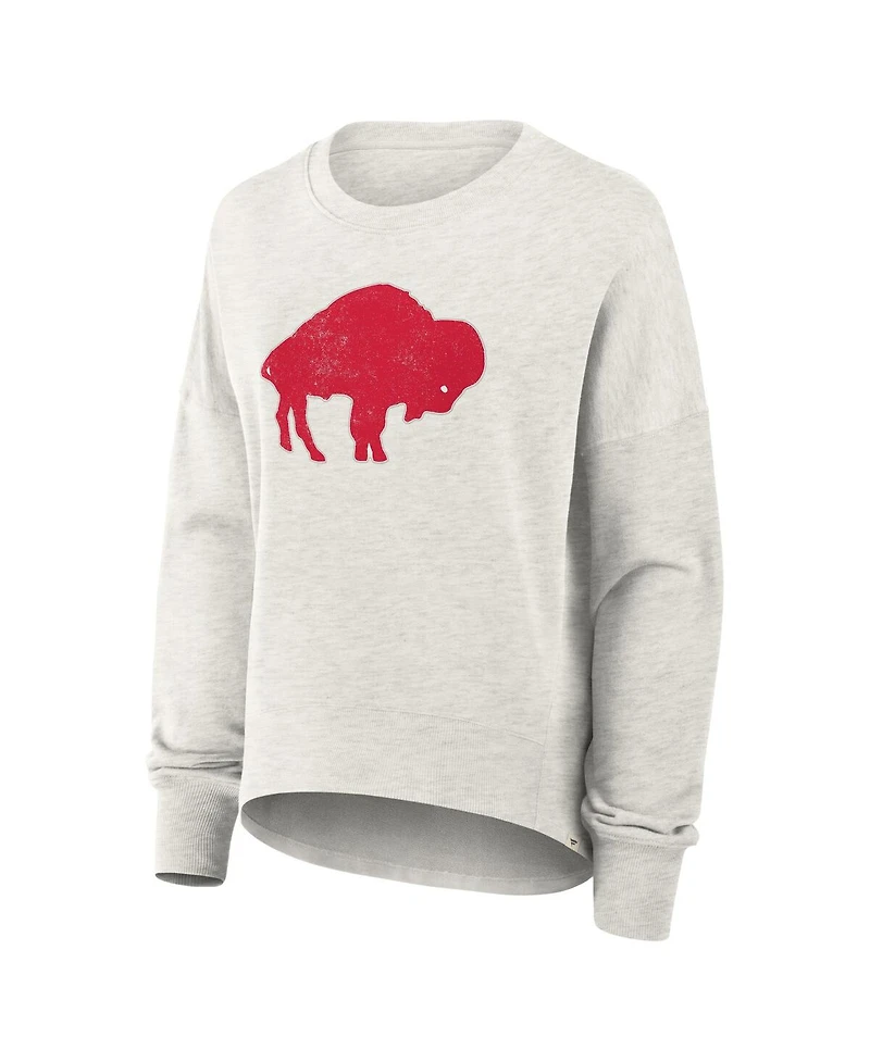 Fanatics Women's Heather Gray Buffalo Bills Oversized Hometown Pullover Sweatshirt