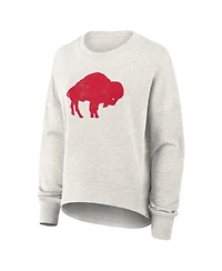 Fanatics Women's Heather Gray Buffalo Bills Oversized Hometown Pullover Sweatshirt