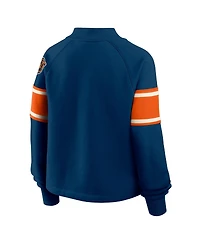 Fanatics Women's Navy Chicago Bears Oversized Hometown Toss Sweep Mock Neck Pullover Hoodie