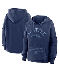 Fanatics Women's Navy Seattle Seahawks Oversized Raglan Gridiron Hoodie