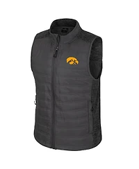 Colosseum Men's Charcoal Iowa Hawkeyes Nightman Full-Zip Puffer Vest