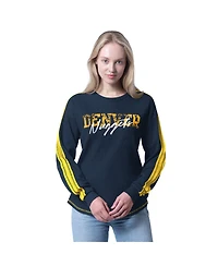 G-iii 4Her by Carl Banks Women's Navy Denver Nuggets Advantage Tri-Blend Long Sleeve T-Shirt