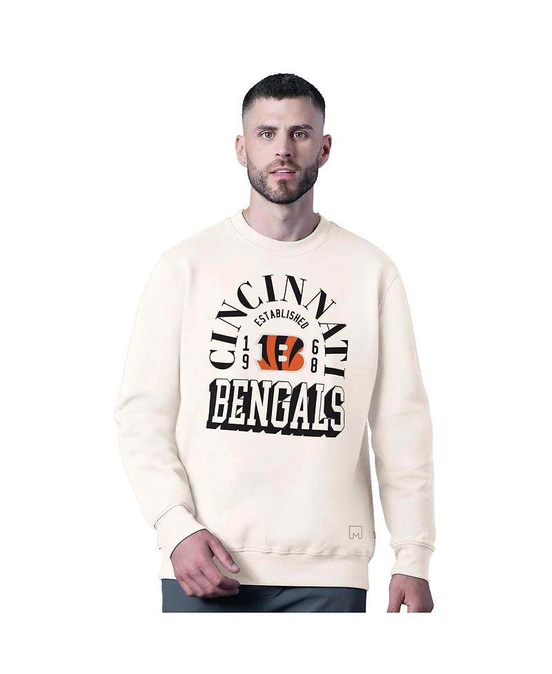 Msx by Michael Strahan Men's White Cincinnati Bengals Whiteout Tri-Blend Sweatshirt