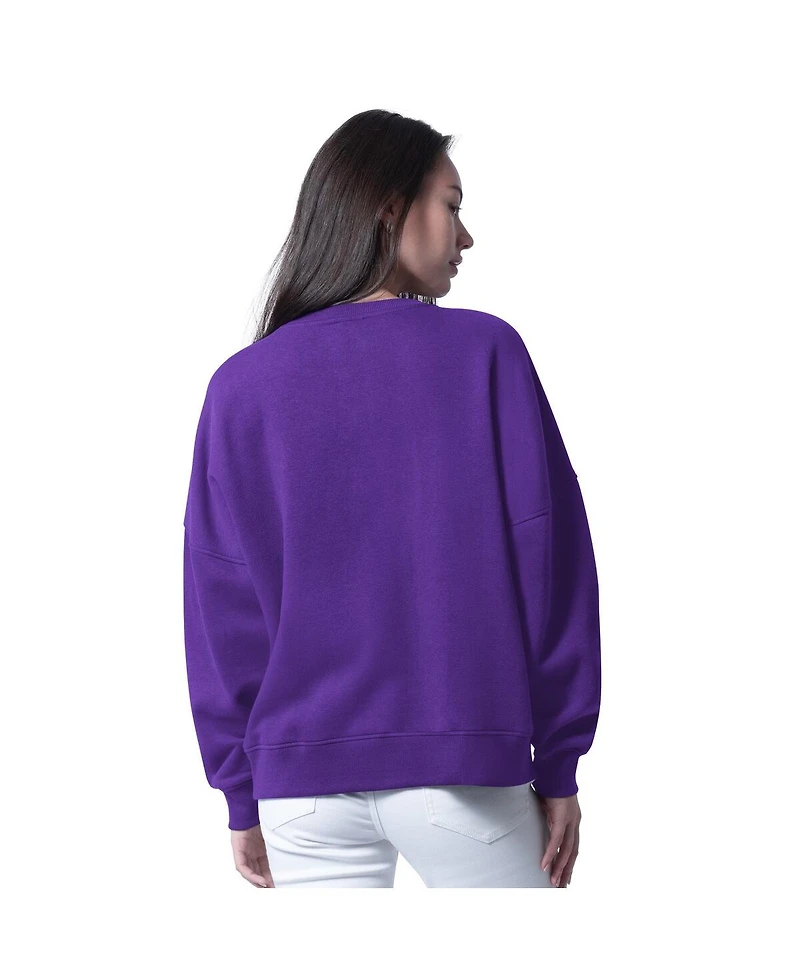 G-iii 4Her by Carl Banks Women's Purple Minnesota Vikings Oversized Feud Sweatshirt