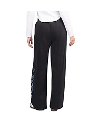 G-iii 4Her by Carl Banks Women's Black Carolina Panthers Field Wide Leg Sweatpants