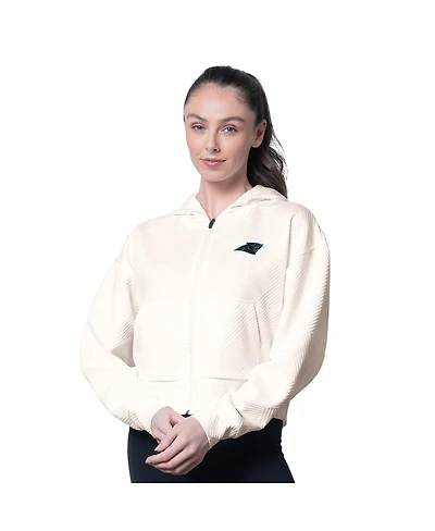 Msx by Michael Strahan Women's Cream Carolina Panthers Eleanor Full-Zip Hoodie