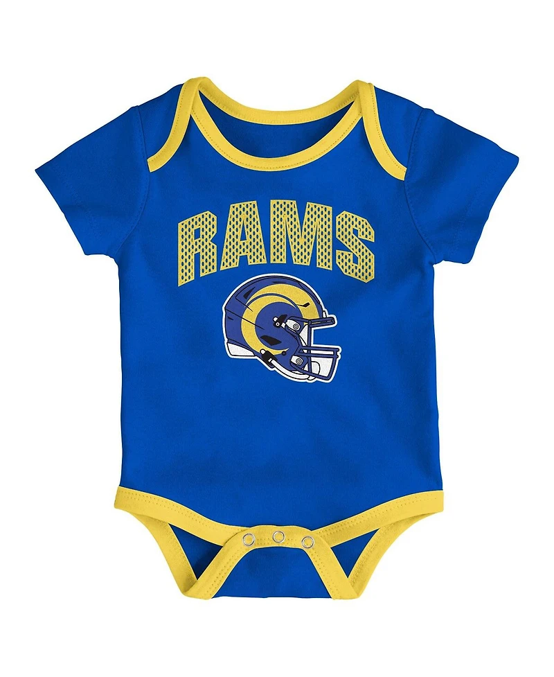 Outerstuff Baby Boys and Girls 3-Piece Los Angeles Rams All Day Play Bodysuit Set