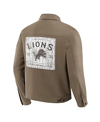 Fanatics Men'sTan Detroit Lions Trucker Full-Button Jacket